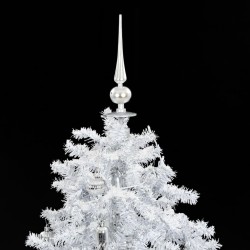 vidaXL Albero di Natale con Neve e Base a Ombrellone Bianco 140 cm