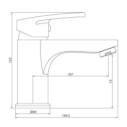 SCHÜTTE Rubinetto Miscelatore per Lavabo ALASKA Bianco e Cromo