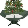 vidaXL Albero di Natale con Neve e Base a Ombrellone Verde 140 cm