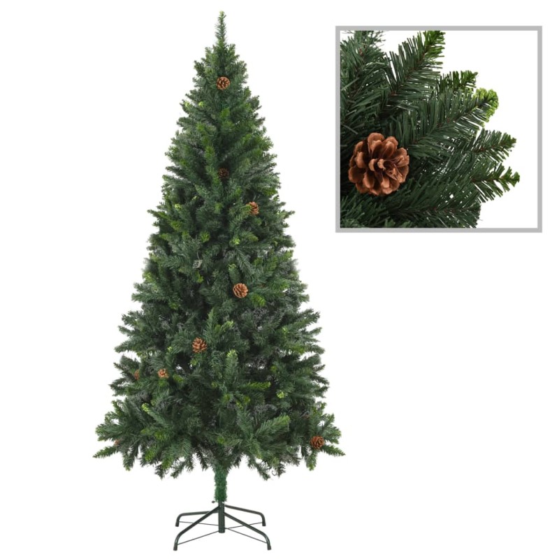 vidaXL Albero di Natale Artificiale con Pigne Verde 180 cm