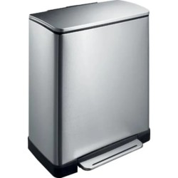 EKO Pattumiera a Gradini E-Cube 28 L+18 L Argento Opaco