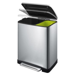 EKO Pattumiera a Gradini E-Cube 28 L+18 L Argento Opaco