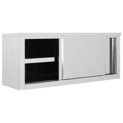 vidaXL Armadio da Cucina ad Ante Scorrevoli 120x40x50cm Acciaio Inox 