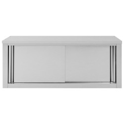 vidaXL Armadio da Cucina ad Ante Scorrevoli 120x40x50cm Acciaio Inox 