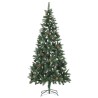 vidaXL Albero di Natale Artificiale Pigne e Brillantini Bianchi 210 cm