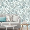 DUTCH WALLCOVERINGS Carta da Parati Motivo Foglie e Tucano Blu