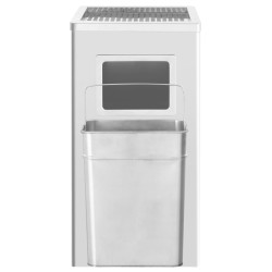 vidaXL Pattumiera con Posacenere da Albergo 45 L Acciaio Inox 