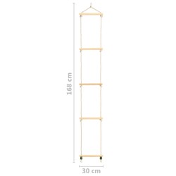 vidaXL Scala di Corda per Bambini in Legno Massello e PE 30x168 cm