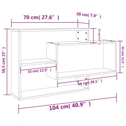 vidaXL Mensole a Muro Grigio Calcestruzzo 104x20x58,5 cm in Truciolato