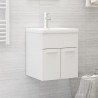 vidaXL Mobile Bagno con Lavabo Integrato Bianco Lucido in Truciolato