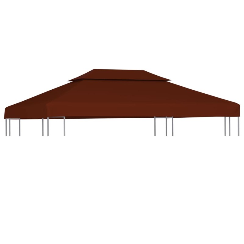 vidaXL Copertura Superiore Gazebo a 2 Strati 310g/m² 4x3m Terracotta