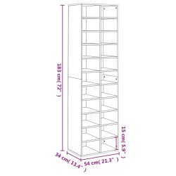 vidaXL Scarpiera Bianco Lucido 54x34x183 cm in Truciolato