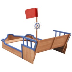 vidaXL Sabbiera Nave dei Pirati in Legno di Abete 190x94,5x101 cm