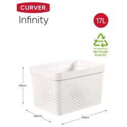 Curver Set Contenitori con Coperchio Infinity 4 pz 11L+17L Bianco