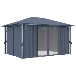 vidaXL Gazebo con Tenda 400 x 300 cm Antracite Alluminio