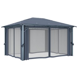 vidaXL Gazebo con Tenda 400 x 300 cm Antracite Alluminio