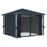 vidaXL Gazebo con Tenda 300 x 300 cm Antracite Alluminio