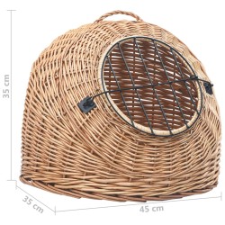 vidaXL Trasportino per Gatti 45x35x35 cm in Salice Naturale