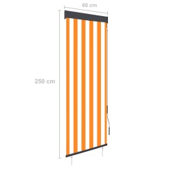 vidaXL Tenda a Rullo per Esterni 60x250 cm Bianca e Arancione