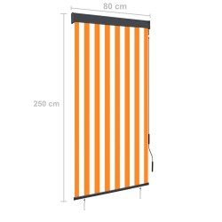 vidaXL Tenda a Rullo per Esterni 80x250 cm Bianca e Arancione