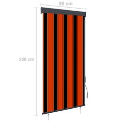 vidaXL Tenda a Rullo per Esterni 80x250 cm Bianca e Marrone