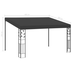 vidaXL Gazebo a Parete 4x3x2,5 m Antracite