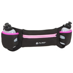 Pure2Improve Cintura da Corsa con 2 Bottiglie Nera e Rosa