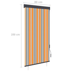 vidaXL Tenda a Rullo per Esterni 80x250 cm Giallo e Blu