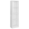 vidaXL Libreria a 4 Ripiani Bianco Lucido 40x24x142 cm in Truciolato