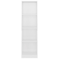 vidaXL Libreria a 4 Ripiani Bianco Lucido 40x24x142 cm in Truciolato