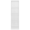 vidaXL Libreria a 4 Ripiani Bianco Lucido 40x24x142 cm in Truciolato