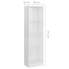 vidaXL Libreria a 4 Ripiani Bianco Lucido 40x24x142 cm in Truciolato