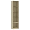 vidaXL Libreria a 5 Ripiani Rovere Sonoma 40x24x175 cm in Truciolato