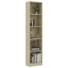 vidaXL Libreria a 5 Ripiani Rovere Sonoma 40x24x175 cm in Truciolato