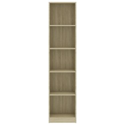 vidaXL Libreria a 5 Ripiani Rovere Sonoma 40x24x175 cm in Truciolato