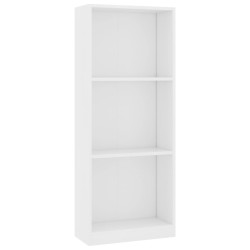 vidaXL Libreria a 3 Ripiani Bianca 40x24x108 cm in Legno ingegnerizzato