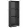 vidaXL Libreria a 3 Ripiani Grigio Lucido 40x24x108 cm in Truciolato