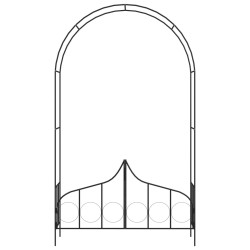 vidaXL Arco da Giardino con Porta Nero 138x40x238 cm in Ferro 