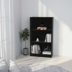 vidaXL Libreria a 3 Ripiani Nera 60x24x109 cm in Legno ingegnerizzato