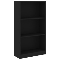 vidaXL Libreria a 3 Ripiani Nera 60x24x109 cm in Legno ingegnerizzato