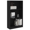 vidaXL Libreria a 3 Ripiani Nera 60x24x109 cm in Legno ingegnerizzato