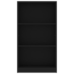 vidaXL Libreria a 3 Ripiani Nera 60x24x109 cm in Legno ingegnerizzato