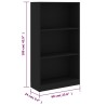 vidaXL Libreria a 3 Ripiani Nera 60x24x109 cm in Legno ingegnerizzato