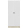 vidaXL Armadio Bianco e Rovere Sonoma 90x52x200 cm in Truciolato