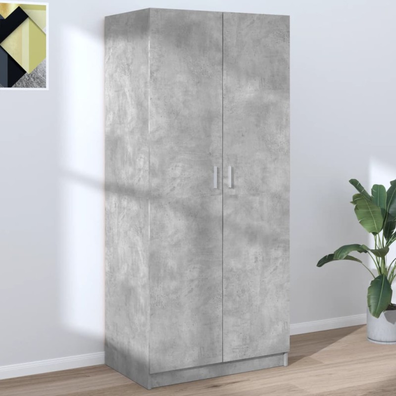 vidaXL Armadio Grigio Cemento 80x52x180 cm in Truciolato