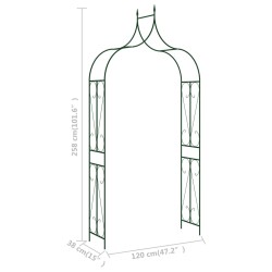 vidaXL Arco da Giardino Verde Scuro 120x38x258 cm in Ferro 