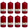 Bolsius Candele Moccoli 8 pz 150x78 mm Rosso Vino