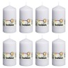 Bolsius Candele Moccoli 8 pz 130x68 mm Bianche