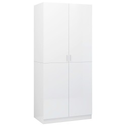 vidaXL Armadio Bianco Lucio 90x52x200 cm in Truciolato