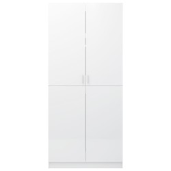 vidaXL Armadio Bianco Lucio 90x52x200 cm in Truciolato